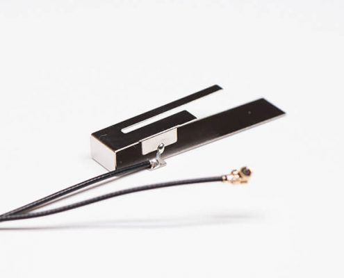 雙頻wifi天線tv用2.4 & 5G 平板不銹鋼焊RF1.13黑色同軸線+IPEX天線座