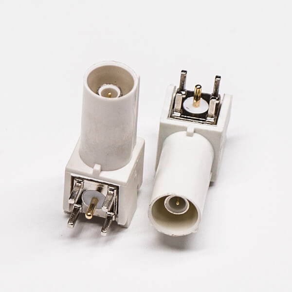 3-4 FAKRA彎頭天線臥式白色公針插板穿孔式長體